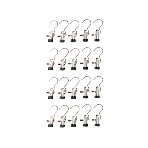 모든양품 금속 클립 스텐 후크, 20p, 블랙