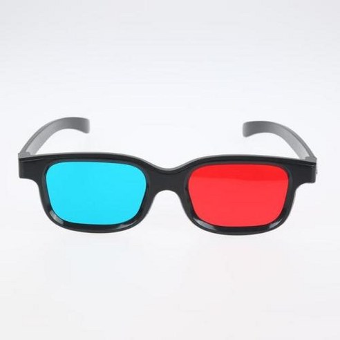 3D안경 영화감상 AR VR 스마트 클립 새로운 블랙 프레임 레드 블루 3D 안경 차원 입체 TV 영화 DVD 게임, [01] 1pcs