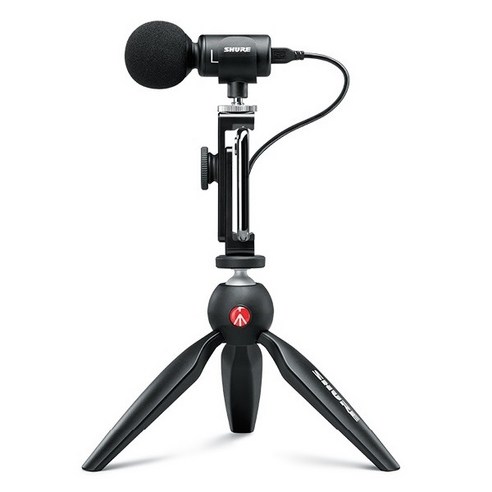 슈어 1인 미디어 콘텐츠 제작용 스마트폰 마이크 VIDEO KIT 블랙, MV88+