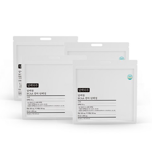 담백하루 담백한 BCAA 칼마 단백질 22g 7포(1주분) 식물성/동물성 단백질 분리유청단백 칼슘마그네슘, 4세트, 350g