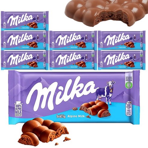 밀카 100% 알프스 우유 초콜릿 milka 5종 100g x 8개 교차가능