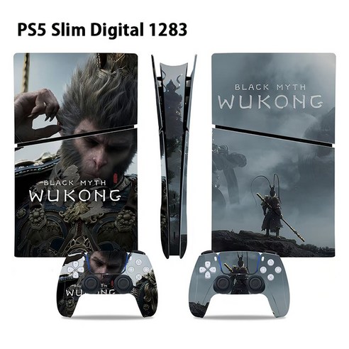 PS5 / PS5 Slim 검은신화 오공 스티커 콘솔 + 컨트롤러 스티커, 3세트, PS5 Slim Digital 1283