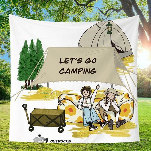 패브릭 포스터 캠핑 감성포스터 인테리어 장식, 가을캠핑