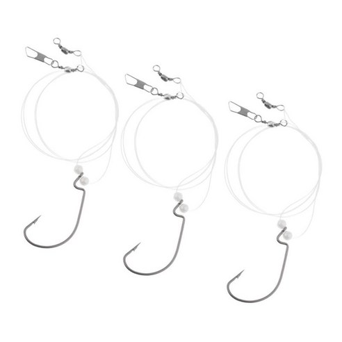 단일 후크 바다 낚시 태클과 3pcs 헤비 듀티 낚시 와이어 리더, 설명, 설명