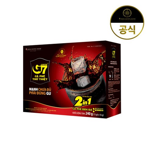 g75zeroedition G7 2in1 커피앤슈거 15개입 베트남PKG (내수용) / 원두 커피 블랙 다크 스위트 아메리카노, 단품없음, 16g, 1개