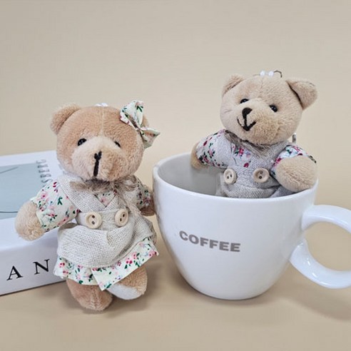 DOK05 오순도순 곰&토끼 커플 인형 가방 키링 열쇠고리 키홀더, 토끼커플, 1개