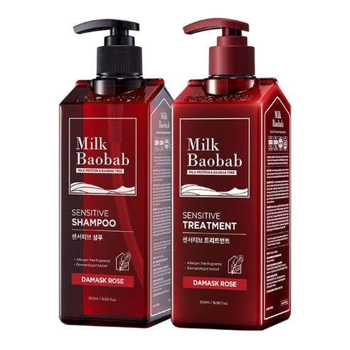 밀크바오밥 센서티브 다마스크로즈 샴푸 500ml 1개+트리트먼트 500ml 1개, 1세트