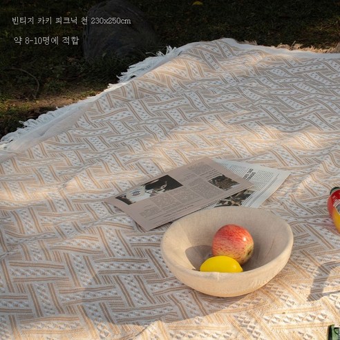 ZZJJC 빈티지 아웃도어 피크닉 매트 방습패드 두툼한 인스풍 캠핑카펫, 빈티지카키230*250m
