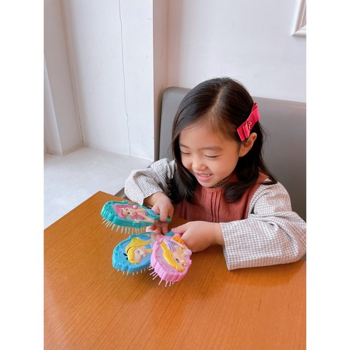 프린세스빗 인어공주 붙임머리 파마 머리안빠지는 조카 여아 빗 헤어 브러쉬 빗질 선물 굿즈, 프린세스빗_민트, 1개