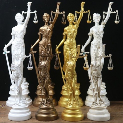 정의의여신상 천사 저울 공예 신화 조각상 여신 청동 검사 개업 선물 법원, E. 화이트 대형