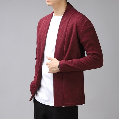 더맨쉽 남성용 데일리 오픈 숄 베이직 가디건 DLTGT23013