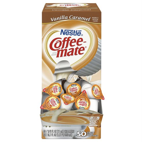 커피메이트 커피 크리머 바닐라 카라멜 글루텐 프리, 50개입, 11ml, 50개입