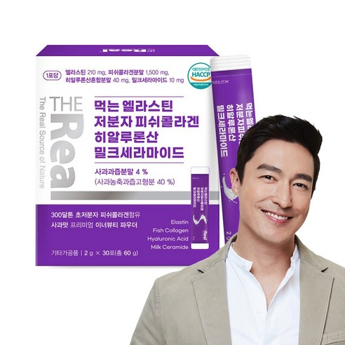 더리얼 먹는 엘라스틴콜라겐 히알루론산 밀크세라마이드, 60g, 15개