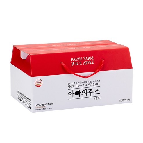 아빠의주스 사과즙 대용량, 180ml, 30개