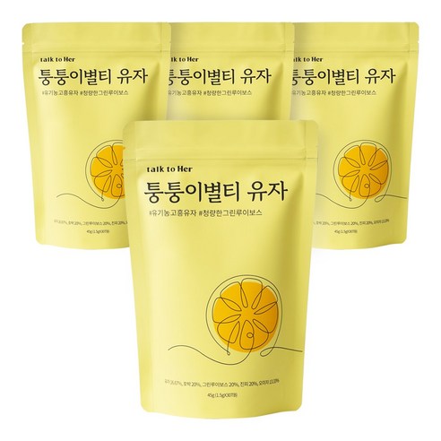 톡투허 퉁퉁이별 유자티, 1.5g, 30개입, 4개