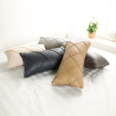 내 목과 허리를 위한 꿀잠 보장템, 다이아몬드 가죽 목베개 소파쿠션