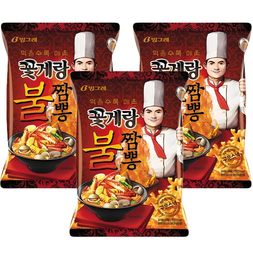 꽃게랑 불짬뽕맛, 70g, 3개