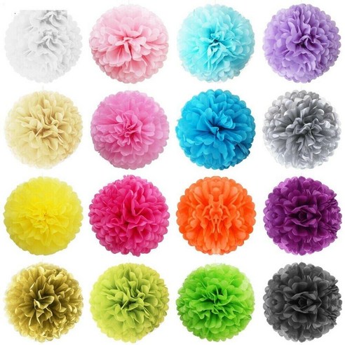 수제 티슈 종이 Pompoms 꽃 공 홈 가든 파티 생일 장식, 레드, XL(12 인치 30cm)