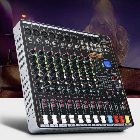 YAMAHA 야마하믹서 파워 이팩트 내장 오디오 믹서, 12채널7밴드 이퀄라이제이션 블루투스 16효과