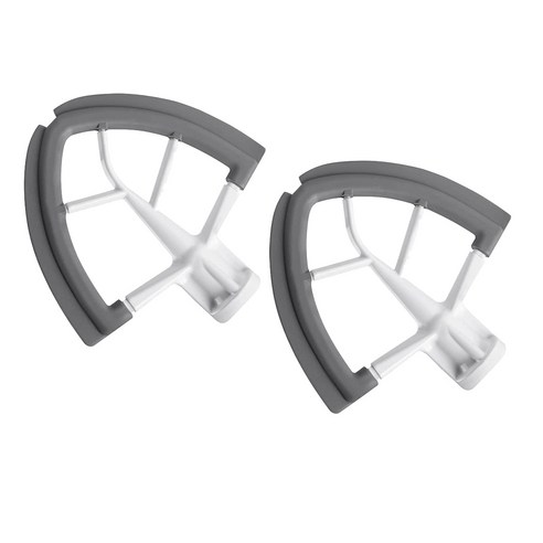 AFBEST 3 팩 틸트 헤드 플랫 비터 실리콘 믹서 패들 홈 주방 믹싱 어태치먼트 교체 for Kitchenaid 4.5-5 쿼트, 화이트&그레이