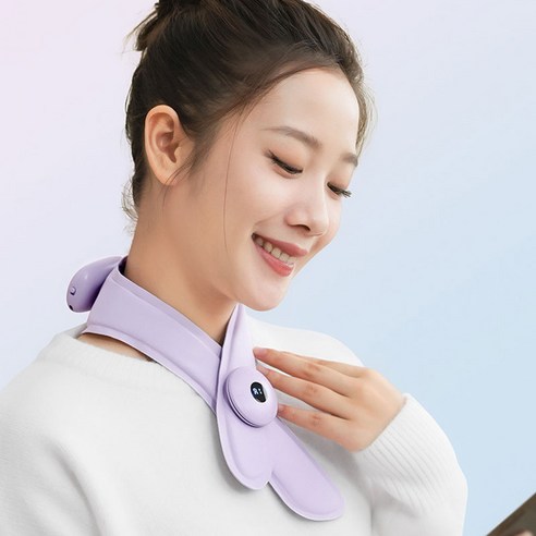 urkoteer 휴대용 저주파 목 어깨 마사지기 온열 안마기 찜질기, 그레이