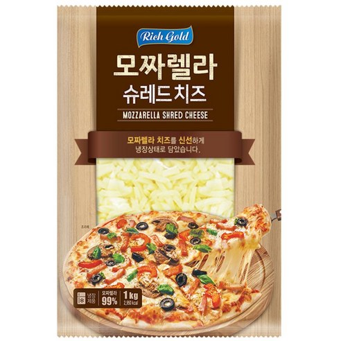 동서 리치골드 모짜렐라 슈레드 치즈, 1kg, 10개