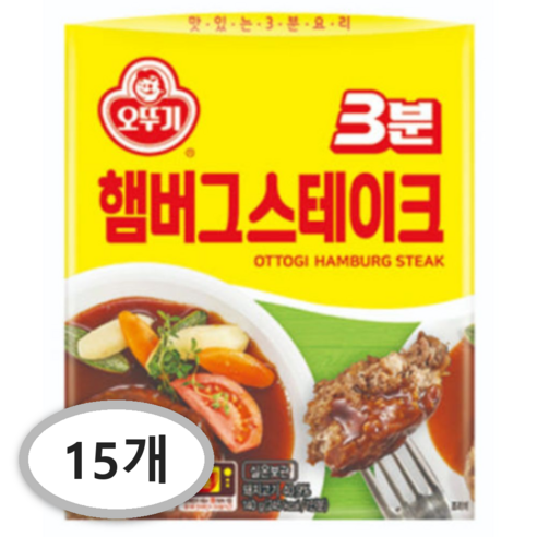 오뚜기3분 햄버그 스테이크, 140g, 15개