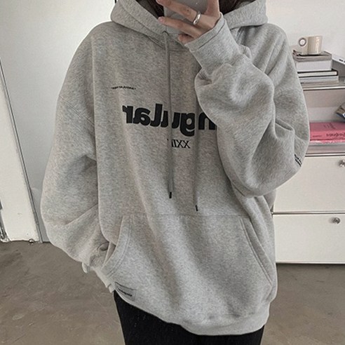 [랜덤플레이] 빅 영문 로고 데일리룩 오버핏 베이직 후드 티