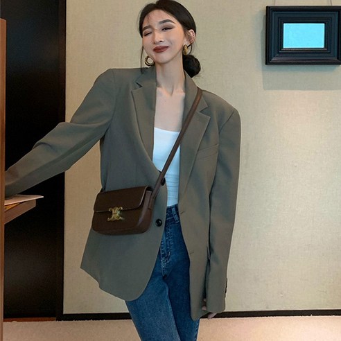 여성 자켓 오버핏 베이직 정장 봄 가을 바람막이