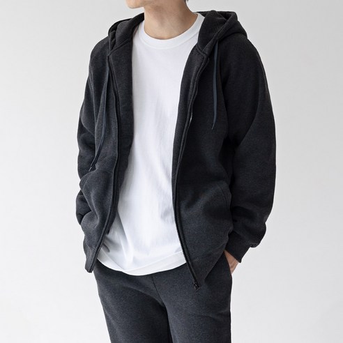 S~4XL 남성 여성 빅사이즈 기모 안감 후드 집업 트레이닝 자켓