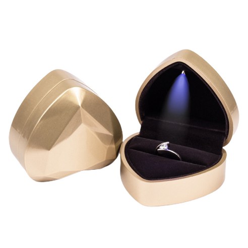 TeeFly 하트 모양의 반지 상자 LED 라이트 디스플레이 스토리지 보석 가방 생일 선물