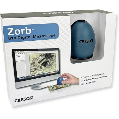 Carson zOrb USB 디지털 컴퓨터 현미경 81배 유효 배율32인치 모니터 기준 서프 블루MM500, zOrb (MM-500) 캐스b망원경 Best Top5