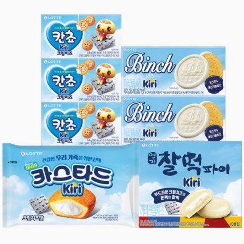 롯데 끼리크림치즈맛 스낵 4종 총7곽 혼합구성