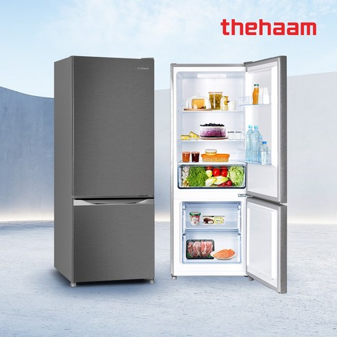 더함냉장고 2023년형 더함 205L R205D1-MS1BM 소형 일반 2도어 저소음 컴팩트 원룸 오피스텔 음료 냉장고