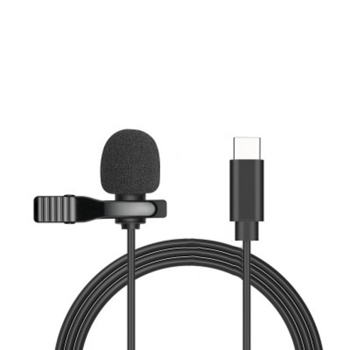 휴대용 1.5m 소형 마이크 콘덴서 클립 온 라펠 유선 USB 3.5mm 타입-C 마이크 맥 노트북 pc용 전화기, Type-C1