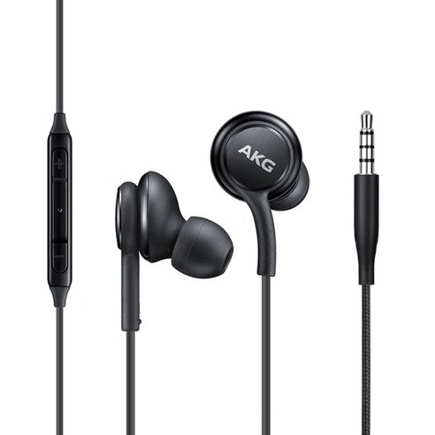 삼성전용 AKG 이어폰 3.5mm 귀안아픈 3.5파이 유선이어폰 + 사은품 케이블클립 세트, 블랙