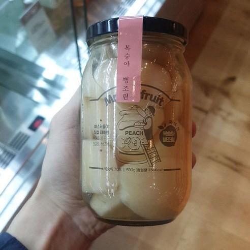 분홍 백도 병조림 500g, 일반포장 동절기만, 1개