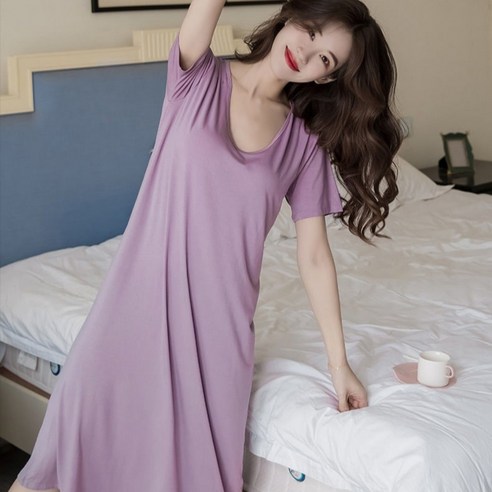 아띠멜로우 반팔 프릴 체크 민소매 원피스 홈웨어 잠옷