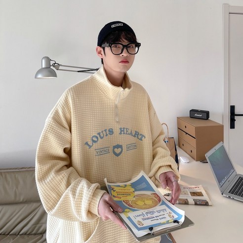 반 지퍼 맨투맨 봄 풍 루즈핏 맨투맨