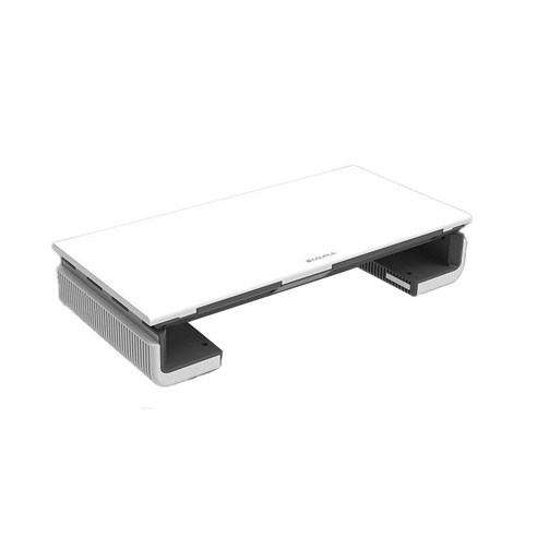 브라보텍 모니터받침대 EQUALE AP-2002 M-DESK, White, 1개