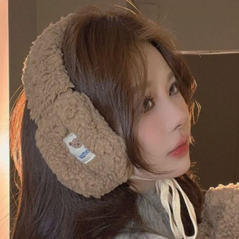 지니홀딩스 보넷스타일 양털 곰돌이 귀마개 아동 성인 귀돌이 머플러 겸용 큐티 방한 귀마개