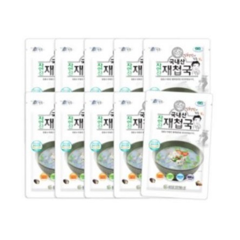 [한국산] 섬진강 하동 재첩국 10팩, 500g 차전자피
