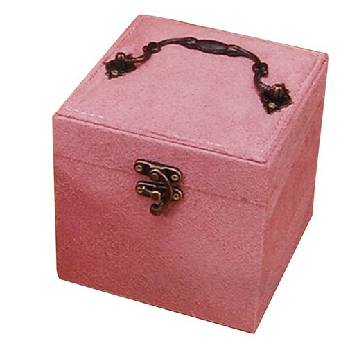 Deoxygene 레트로 보석 상자 유럽식 소형 다층 격자 팔찌 귀걸이 보관함 메이크업 상자-핑크, 1개, 하얀색