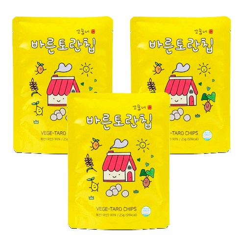 꼬숩네 기름기없이 담백한 감자칩맛 토란칩, 3개, 25g