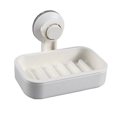 욕실 티슈 홀더 비 천공 티슈 홀더 간단한 창조적 인 주방 벽걸이 종이 홀더 흡입 컵 릴, 흰 비누 접시
