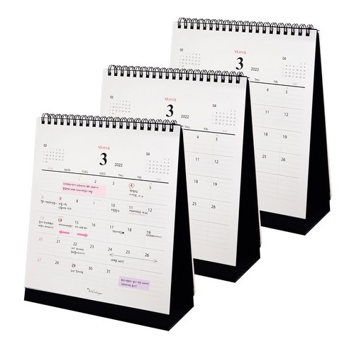 아이씨엘디자인 Desk Calendar 2023 M, 3개, black