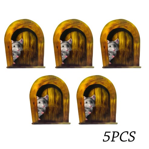 ANKRIC 인테리어 액세서리 만화 마우스 구멍 스티커 5pcs 홈 벽지 주방 유리 창조적 인 장식 스티커, 스타일 5 5 개