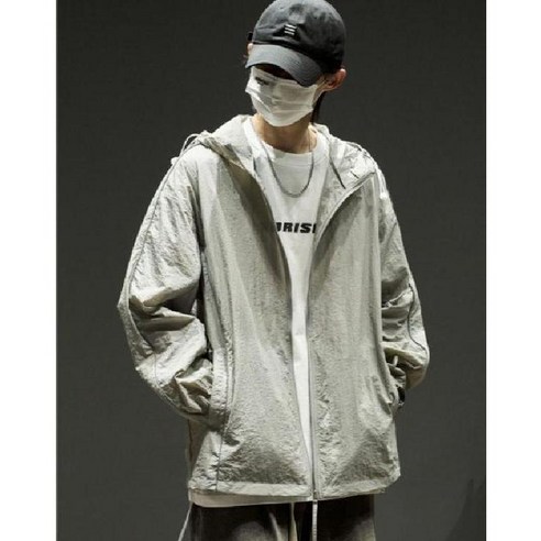 남자 여름용바람막이 아이스실크 후드집업 얇은 점퍼 자외선차단