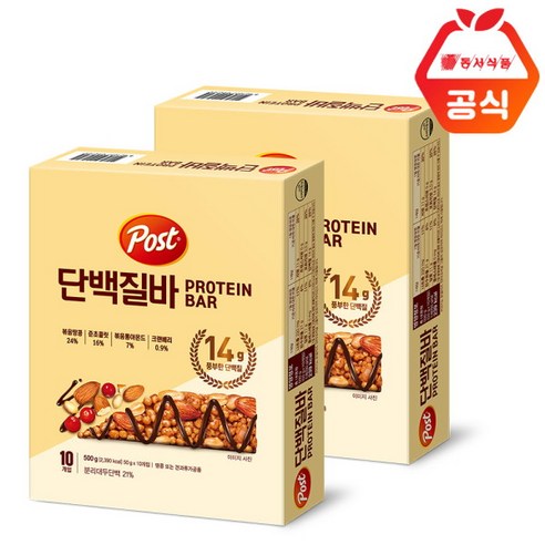 포스트 단백질바, 2개, 500g