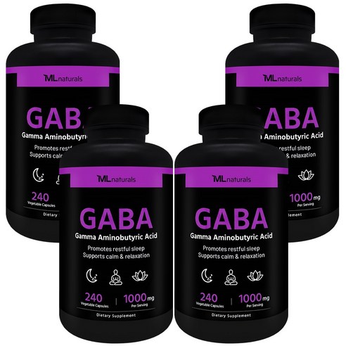 [미국빠른직구] 신제품 마이라이프 내추럴스 가바 1000mg, 4개, 240정